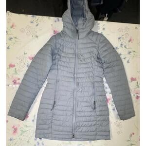 Columbia Women’s Hooded Puffer Jacket XS Gray Lightweight Insulated Coat
